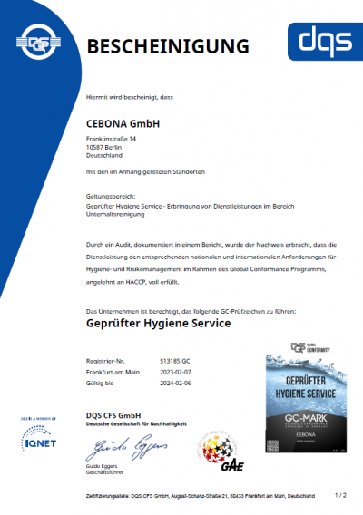 CEBONA Zertifikat geprüfter Hygiene Service 2024.PNG